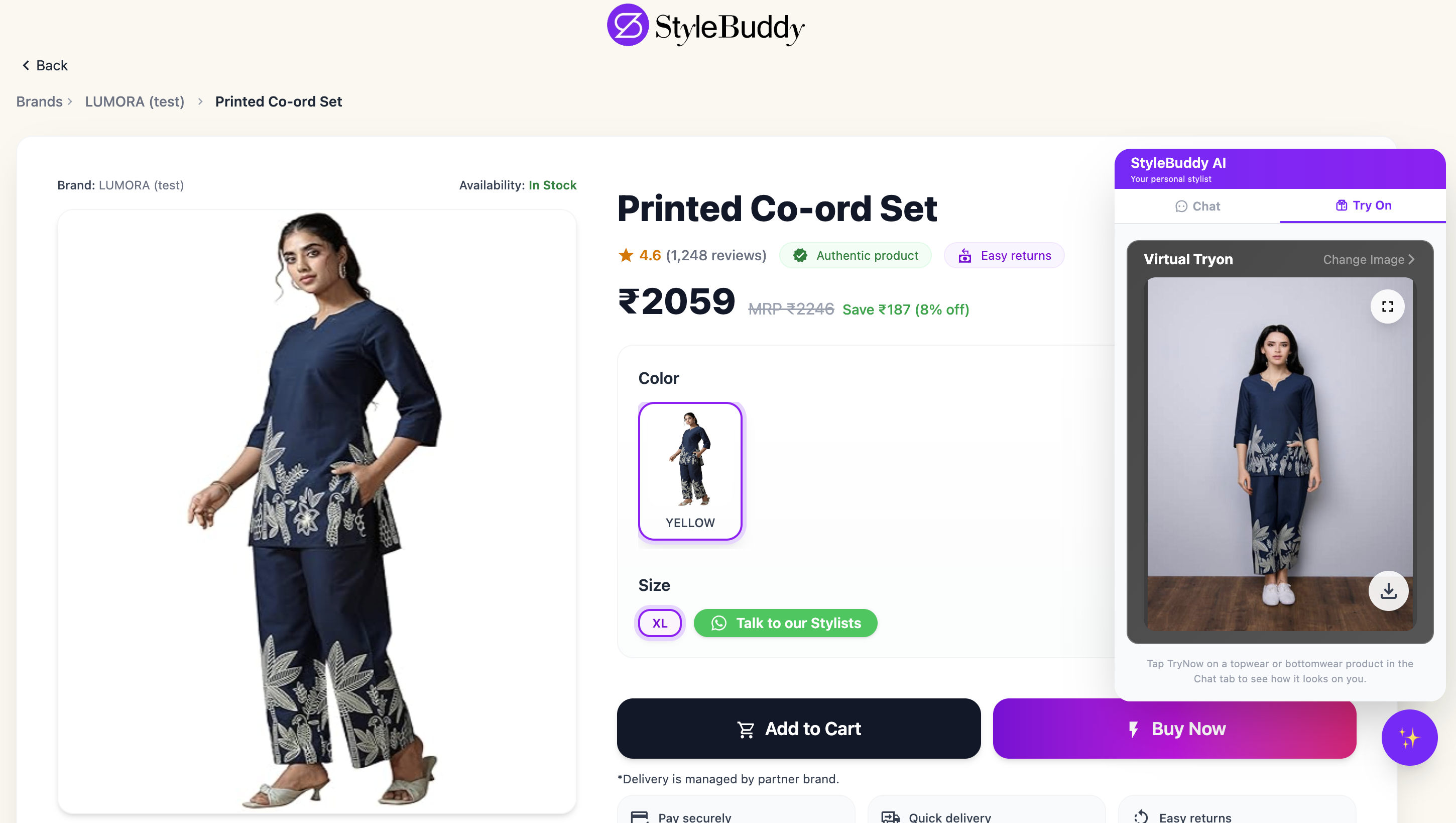 Try from product details page