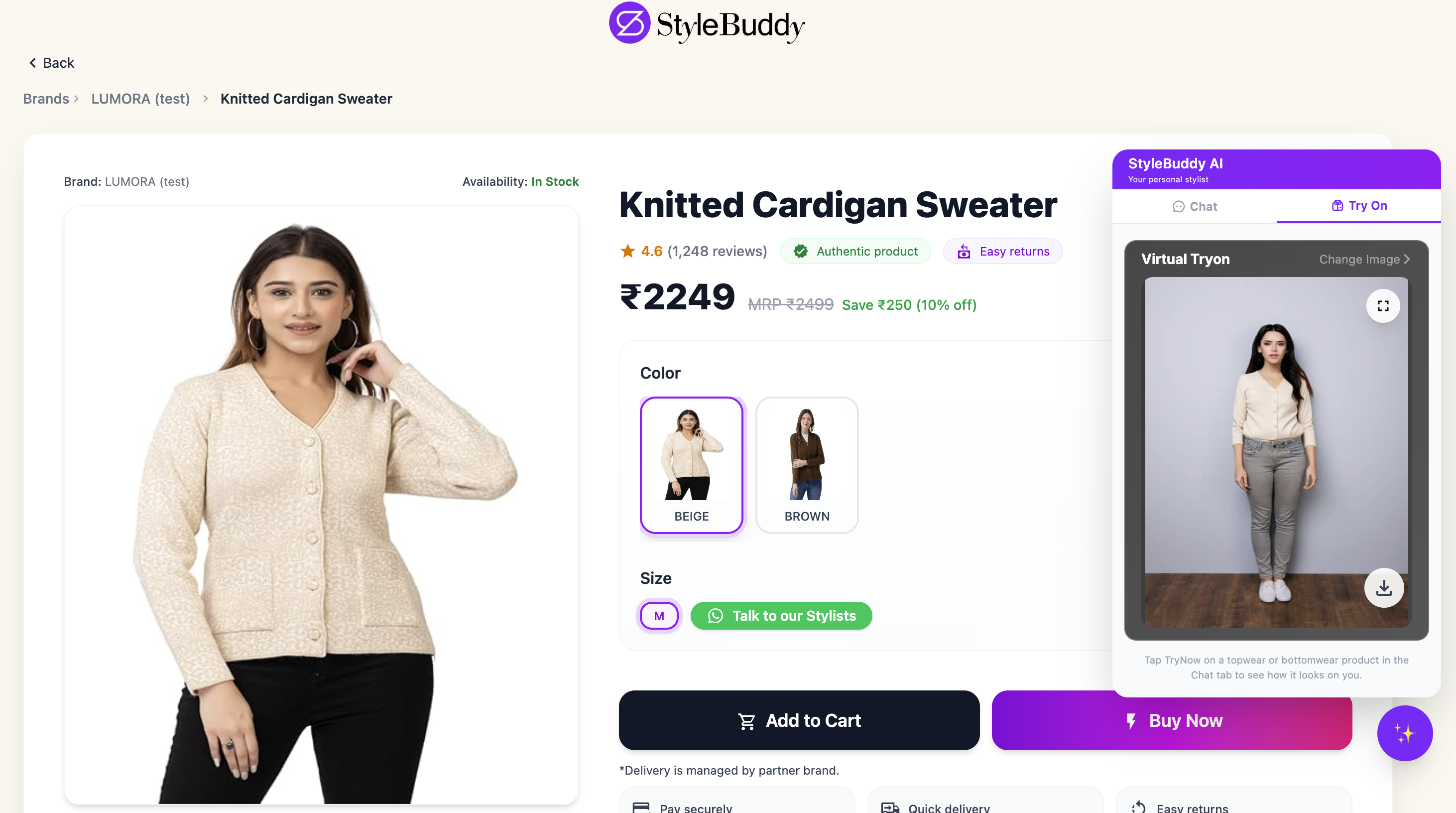 Try from product details page